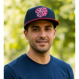 Washington Nationals New Era Hat 7 1/2 Blue Red 59fifty Low Profile On Field New